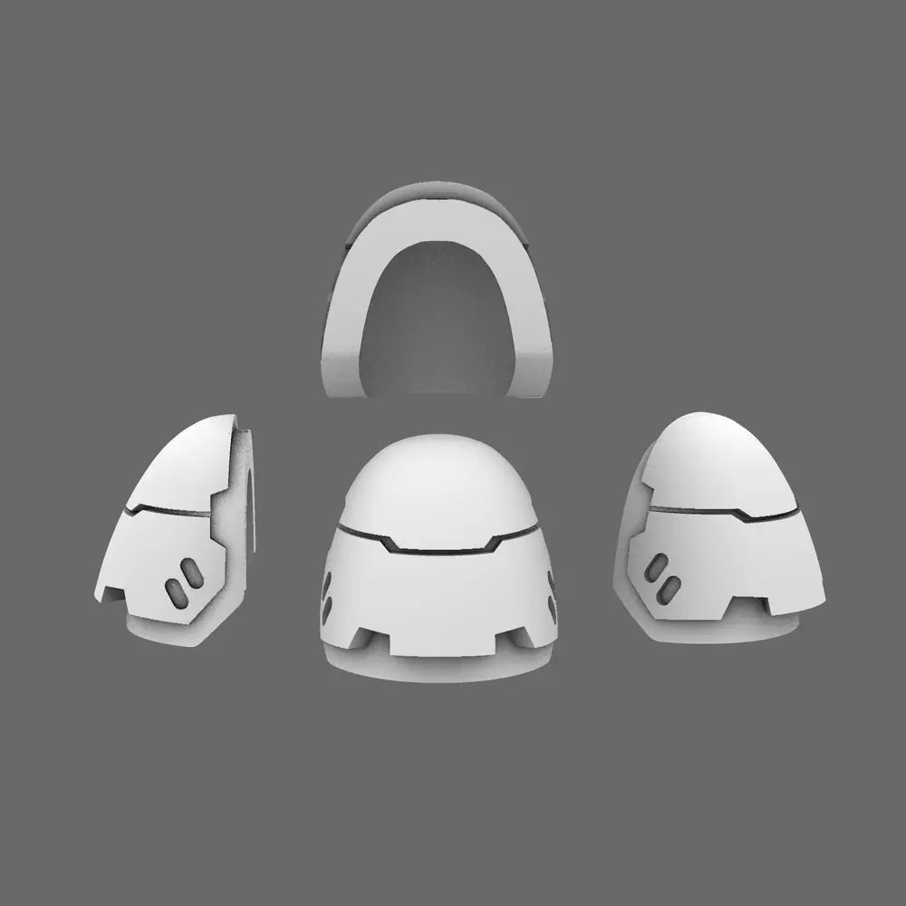 Space Knights V6 Stroud Smooth Shoulder Pad Type D X 10 - BW Terrain & Forge