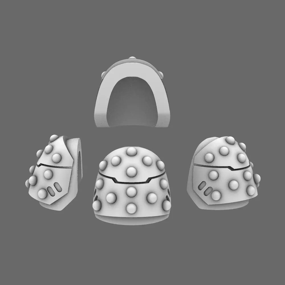 Space Knights V6 Stroud Studded Shoulder Pad Type B X 10 - BW Terrain & Forge