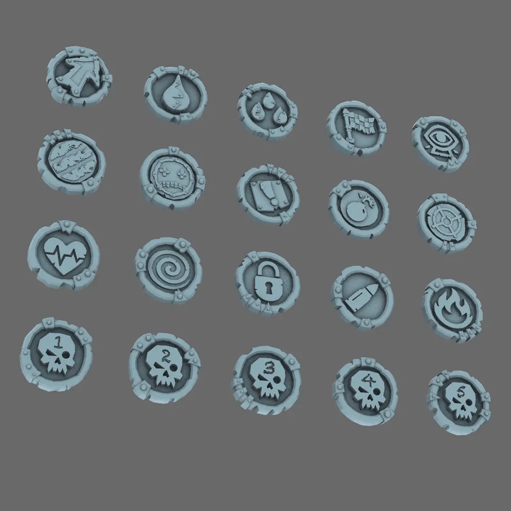 Space Orcs Battle Tokens for One Page Rules - BW Terrain & Forge
