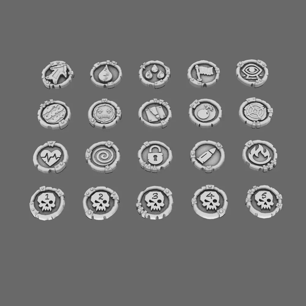 Space Orcs Battle Tokens for One Page Rules - BW Terrain & Forge