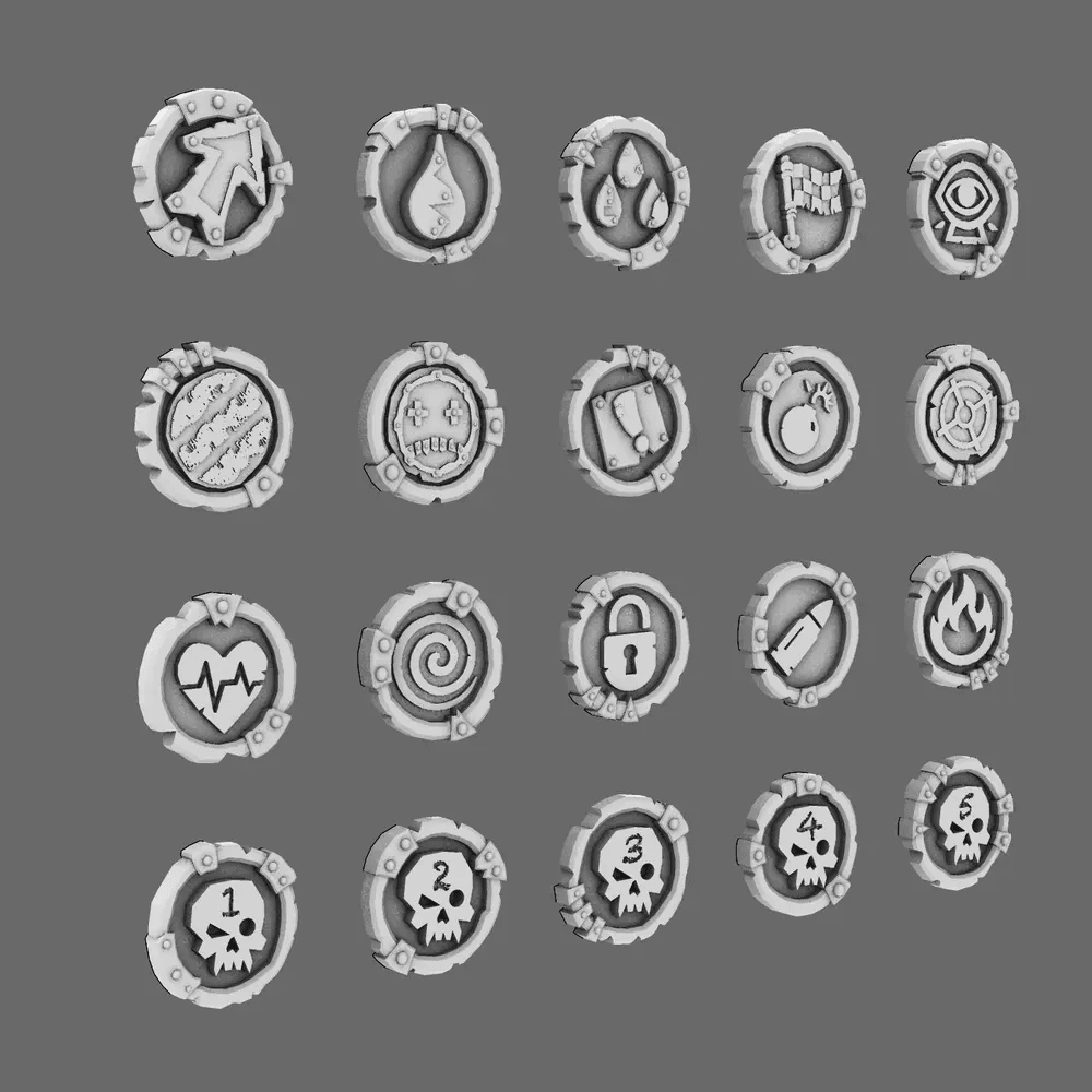 Space Orcs Battle Tokens for One Page Rules - BW Terrain & Forge