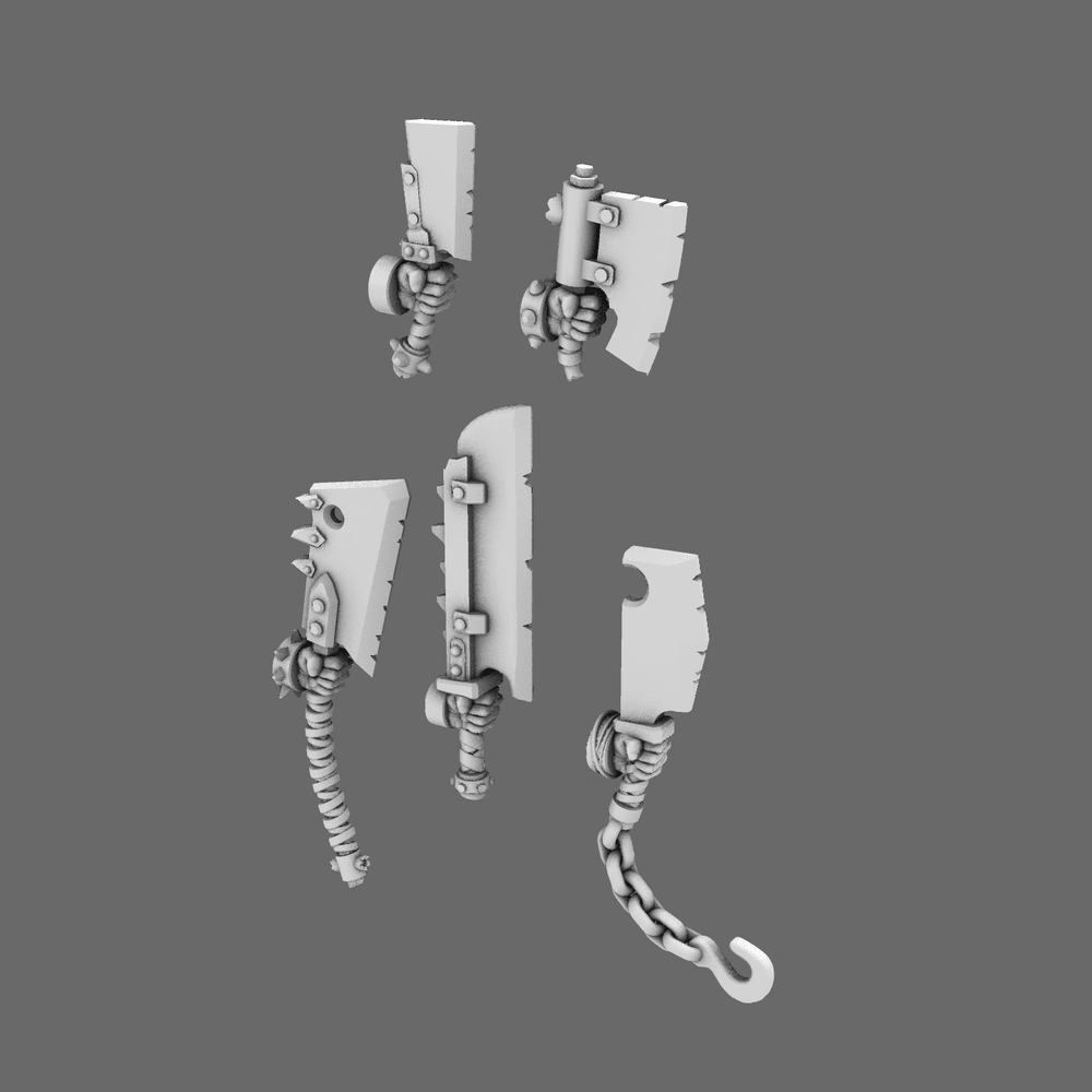 Space Orcs Cleavers LEFT x 10 - BW Terrain & Forge