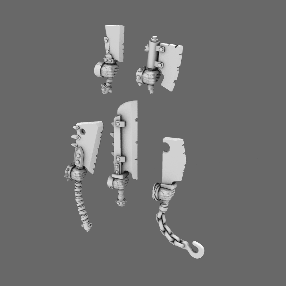 Space Orcs Cleavers RIGHT X 10 - BW Terrain & Forge