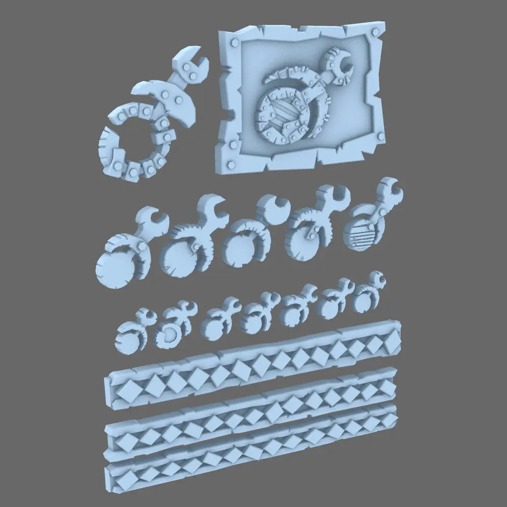 Space Orcs Sexy Lads Clan Symbols - Elite Space Orc Clan Insignia for 28mm Grim Dark Models - BW Terrain & Forge