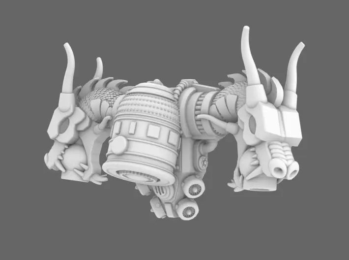 Cyber Samurai V10 Dragon Head Jet Pack 3d printed