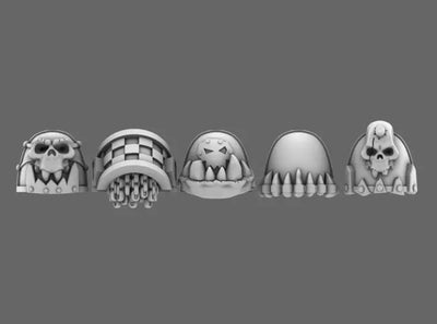 Orc Busters V7 Trophy Rimmed Shoulder Pads (STL Format) - view 1