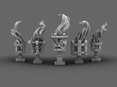 Dragon Knights Backpack Braziers (STL Format) - view 1