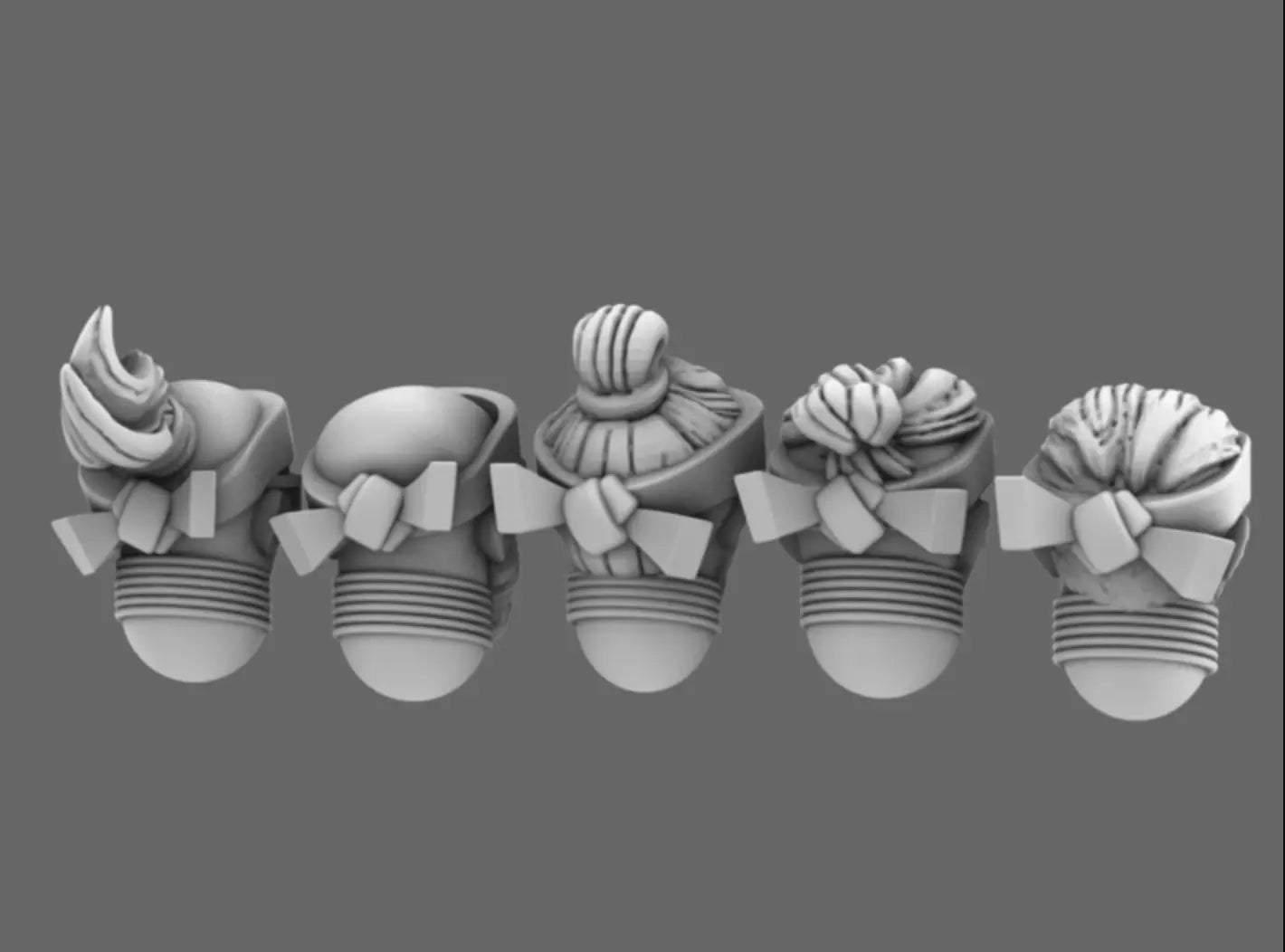 Cyber Samurai V10 Heads with Hachimaki Headbands (STL Format) BW Terrain & Forge