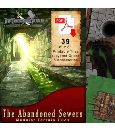 Digital Forge: Abandoned Sewers - Modular Terrain Tiles - bw-terrain-forge