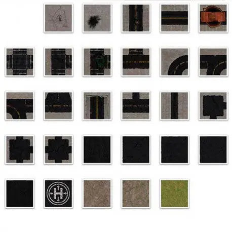 Digital Forge: Collision Course - Disaster Street Modular Terrain Tiles - bw-terrain-forge