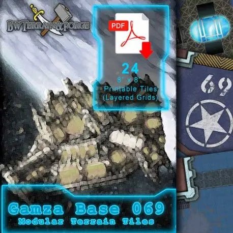 Digital Forge: Gamza Base 69 - Space Station Themed Modular Terrain Tiles - BW Terrain & Forge
