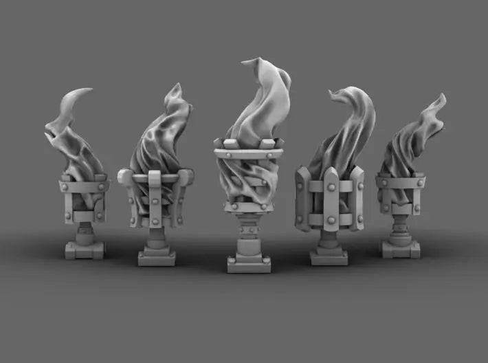 Dragon Knights Backpack Braziers (Digital STL) - BW Terrain & Forge