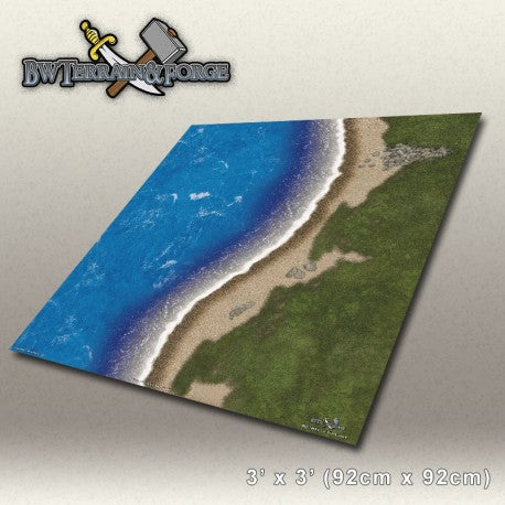 Forge Mats: Coastal Defender - Oceanfront Themed Gaming Mat - bw-terrain-forge