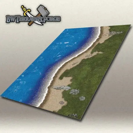 Forge Mats: Coastal Defender - Oceanfront Themed Gaming Mat - bw-terrain-forge
