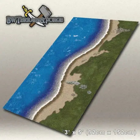 Forge Mats: Coastal Defender - Oceanfront Themed Gaming Mat - bw-terrain-forge