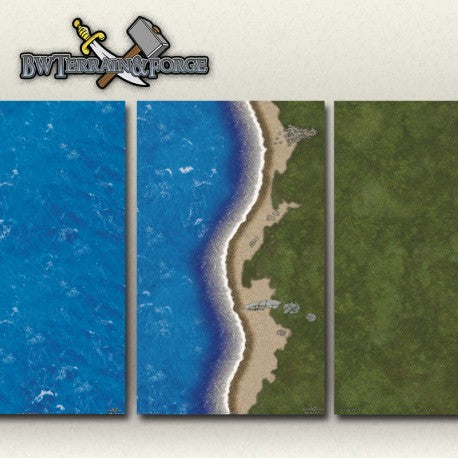 Forge Mats: Coastal Defender - Oceanfront Themed Gaming Mat - bw-terrain-forge