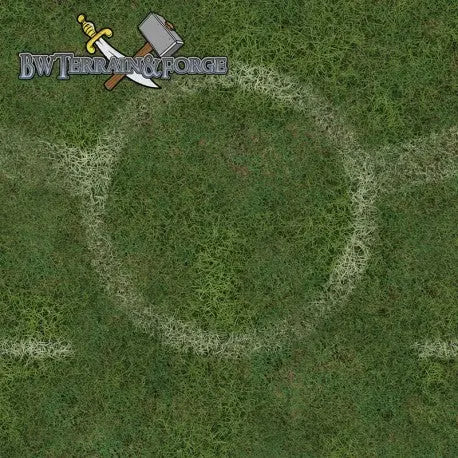 Forge Mats: Grass Land Pitch with Logo 36 x 36 for Guild Ball - bw-terrain-forge