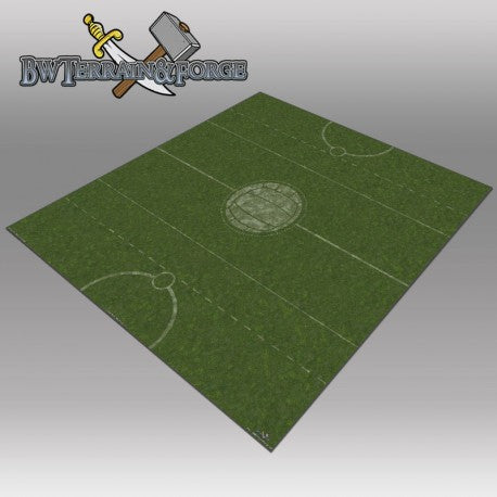Forge Mats: Grass Land Pitch with Logo 36 x 36 for Guild Ball - bw-terrain-forge