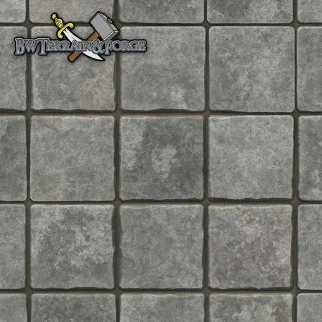 Forge Mats: Gray Stone Tiles Gaming Mat - BW Terrain & Forge
