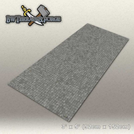 Forge Mats: Gray Stone Tiles - Cobblestone Themed Gaming Mat - bw-terrain-forge