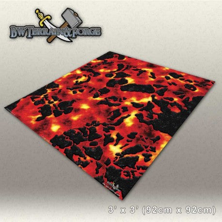 Forge Mats: Inferno - Volcanic Lava pool themed terrain mat - bw-terrain-forge