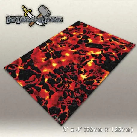 Forge Mats: Inferno - Volcanic Lava pool themed terrain mat - bw-terrain-forge