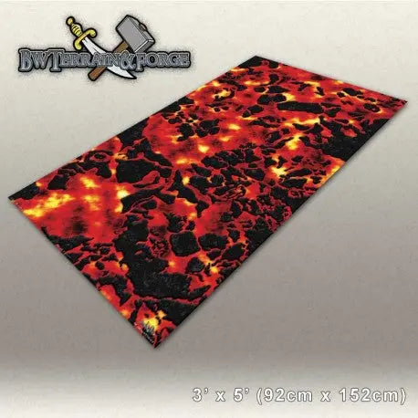 Forge Mats: Inferno - Volcanic Lava pool themed terrain mat - bw-terrain-forge