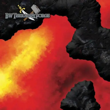 Forge Mats: Inferno - Volcanic Lava pool themed terrain mat - bw-terrain-forge