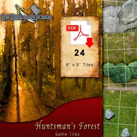 Digital Forge: Huntsman's Forest - Forest Themed Modular Terrain Tiles - bw-terrain-forge
