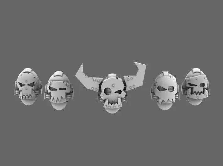 Orc Busters V7 Helmets - Skulls & Glyphs Masks (STL Format) - BW Terrain & Forge