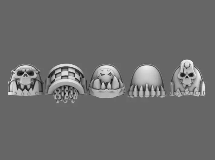 Orc Busters V7 Trophy Rimmed Shoulder Pads (Digital STL) - BW Terrain & Forge
