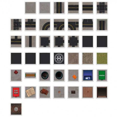 Digital Forge: Urban Streets - City Street 28mm Themed Modular Terrain Tiles - bw-terrain-forge