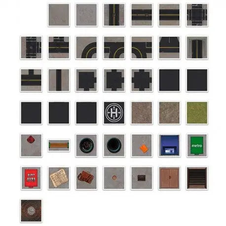 Digital Forge: Urban Streets - City Street 28mm Themed Modular Terrain Tiles - bw-terrain-forge