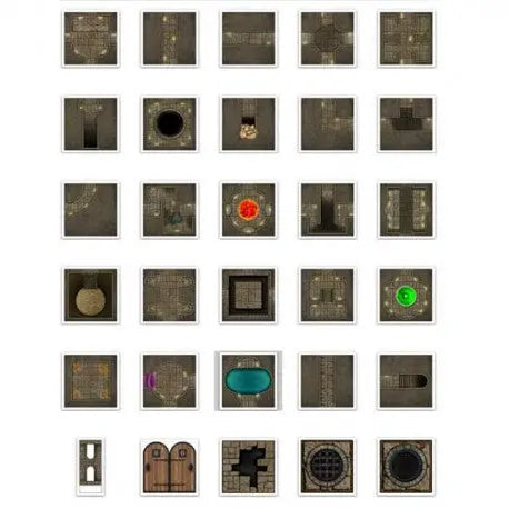 Digital Forge: Warlord's Dungeon - Castle Dungeon Themed Modular Terrain Tiles - bw-terrain-forge